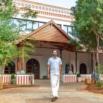 Sridhar Vembu in front of his Zoho office in Mathalamparai village of Tenkasi