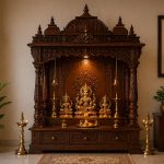 Serene Hindu home shrine altar