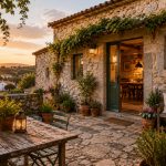 Golden Hour Mediterranean Courtyard