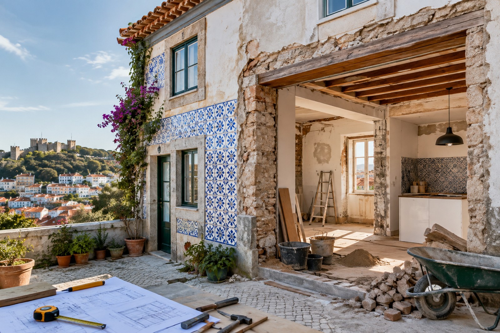 Mediterranean House Renovation with Scenic Town View